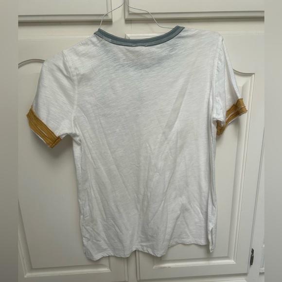 Hem & Thread ringer Style Tee, yellow and blue trim, Size Small - Picture 5 of 7